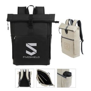 PU Roll-Top Laptop Backpack