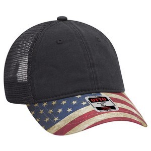 American Flag Visor Garment Washed Superior Soft Mesh Back Cotton Twill Baseball Cap