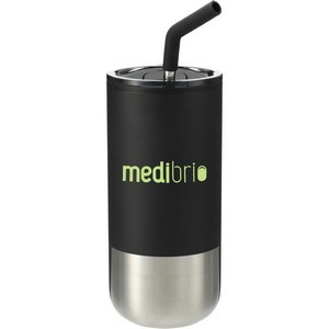 Insulated 16oz Stainless Steel Tumbler with Straw